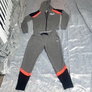 PINK Hoodie zip up and Jogger Set